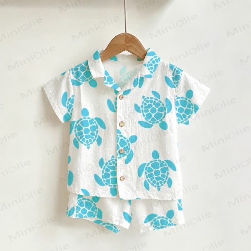 Baby Toddler Turtle Shirt and Shorts 2-piece Set