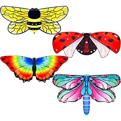 iROLEWIN Toddler-Kids Butterfly-Wings-Costume for Girls Fairy-Wings Dress-Up Bee-Ladybug-Costume as Party Toys Birthday Gifts