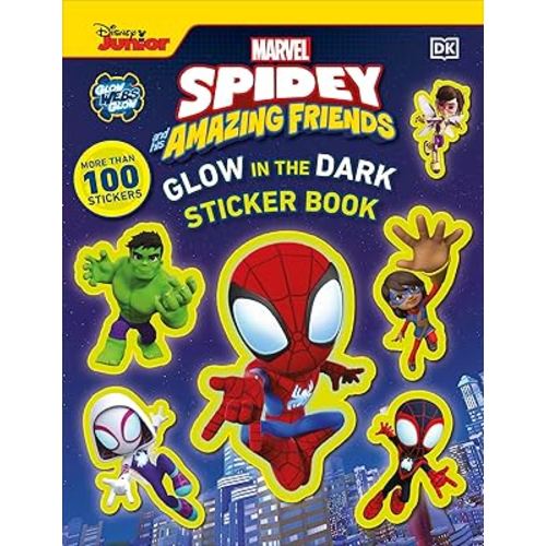 Marvel Spidey and His Amazing Friends Glow in the Dark Sticker Book: With More Than 100 Stickers (Disney Junior: Marvel Spidey and His Amazing Friends)