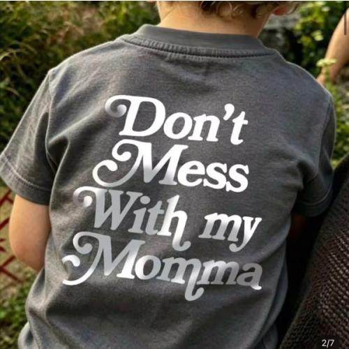 Newborn Baby Summer Casual Short Sleeve T-Shirt, "Don't Mess With My Mom" Slogan Print Round Neck Top | SHEIN USA