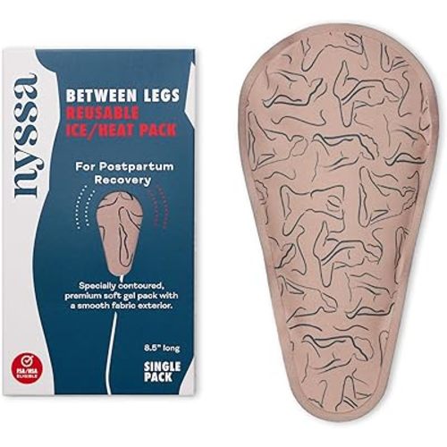 Nyssa Between-Legs Ice/Heat Pack – Reusable Hot & Cold Therapy Pad for Postpartum Birth Recovery – Contoured Design for Comfort & C-Section Support – Fits FourthWear Underwear