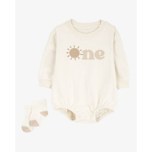 Baby 2-Piece Birthday Bubble & Socks Set - Ivory | Carter's