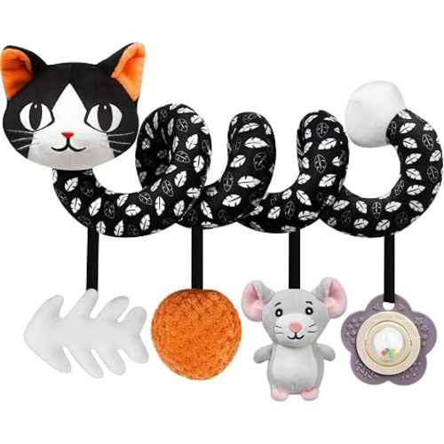 Car Seat Toys for Babies 0-6 Months, Spiral Hanging Activity Stroller Toy