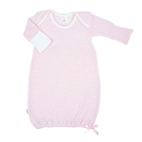 Paty Knit Solid Pink Color Overlap Shoulder Gown – Little Stitches & Co.