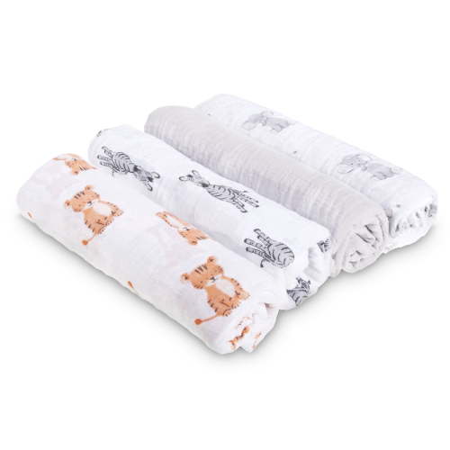 aden + anais, Cotton Muslin Swaddle Blanket, 44"x44", Unisex Gray