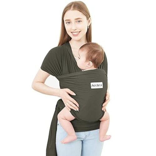 Acrabros Baby Wrap Carrier,Hands Free Baby Carrier Sling,Lightweight,Breathable,Softness,Perfect for Newborn Infants and Babies Shower Gift,Pink