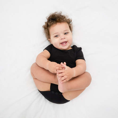 Black Short Sleeve Bodysuit – Little Sleepies