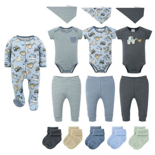 The Peanutshell Little Digger 15-Piece Baby Boy Clothes Set, 6-9 Months
