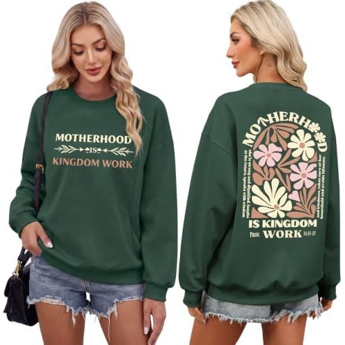 Nursing Sweatshirts for Breastfeeding Women Maternity Zipper Sweatshirt Christian Motherhood is Kingdom Work Tops