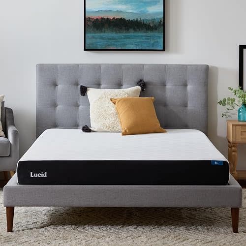 Lucid® 8" Medium Firm Gel Memory Foam Mattress – Bamboo Charcoal & Cooling Gel – Fiberglass Free – Bed in a Box – CertiPUR-US® Certified – Twin XL Size