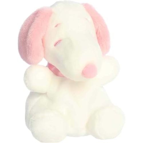 Aurora Adorable Peanuts Snoopy Palm Pals Stuffed Animal - Officially Licensed Toys For All Snoopy Fans - Nostalgic Gift for Adults and Valentine's Day - Pink & White 5 Inches