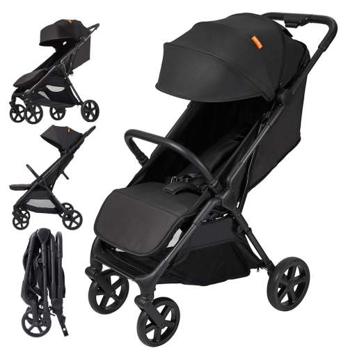 Mamazing Baby Stroller,Air Lite Carbon Fiber Lightweight Foldable Compact Travel Stroller for Newborn Infant Toddler,Black