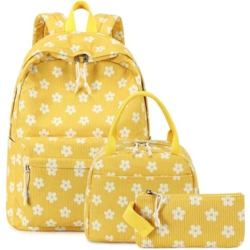Bluboon School Backpack Set Girls Womens Laptop Bookbag Casual Daypack Fits 15 inch Laptop with Lunch Tote Bag and Pencil Bag