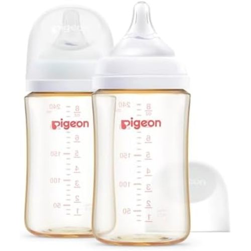 Pigeon PPSU Wide Neck Anti-Colic Nursing Baby Bottle, 8 oz, 2-Pack