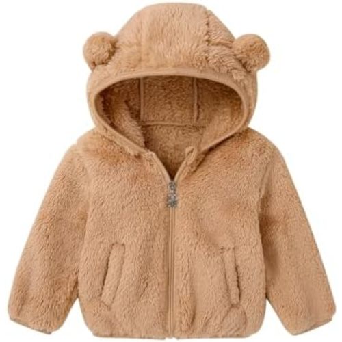 Baby Toddler Fleece Jacket with Hood Boys Girls Cute Bear Coats Hoodies