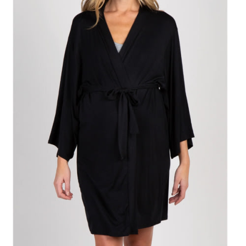 PinkBlush Black Delivery/Nursing Maternity Robe