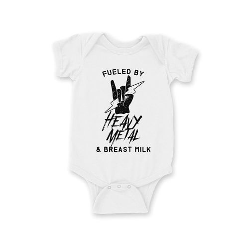 Heavy Metal I Style and Comfort for Your Baby I Unisex Short Sleeve White Baby Body Suit I From Newborn