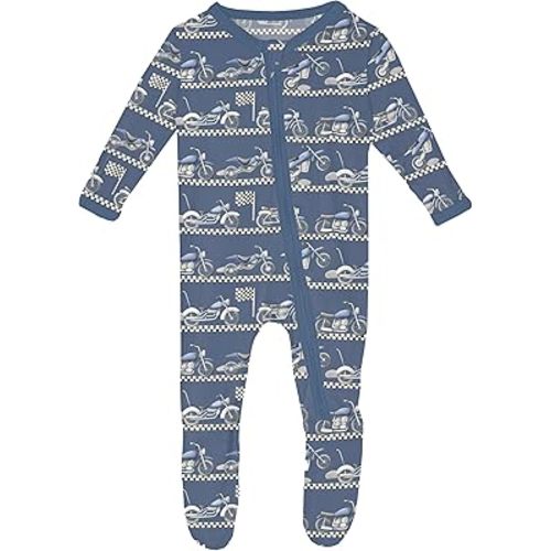 KicKee Baby & Toddler Zip Footie – Ultra-Soft Bamboo Viscose Pajamas with Flip Paws and Grippy Feet