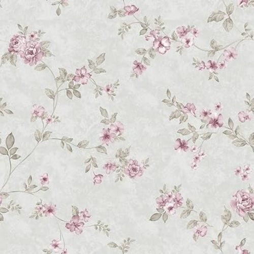 VEELIKE Cottage Core Floral Wallpaper Peel and Stick Vintage Rose Flower Wallpaper for Bedroom Girls Room Nursery 17.7''x354'' Self Adhesive Contact Paper Floral Wall Paper Removable Renter Friendly