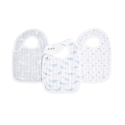 ORGANIC Muslin Snap Bibs - Oceanic 3pk - aden + anais