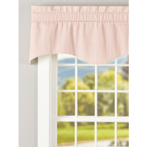 Ticking Stripe Lined Rod Pocket M-Shaped Valance
