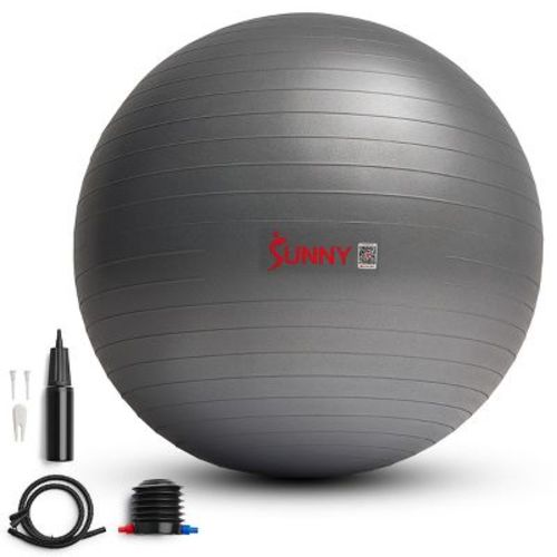Sunny Health & Fitness Premium 65cm Yoga Ball | Extra‑Thick Anti‑Burst Exercise Ball for Workouts, Pregnancy, Physical Therapy & Active Sitting