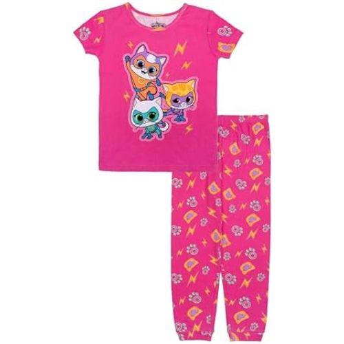 Disney Girls' 2-piece Snug-fit Cotton Holiday Matching Pajama Set, Soft & Cute for Kids