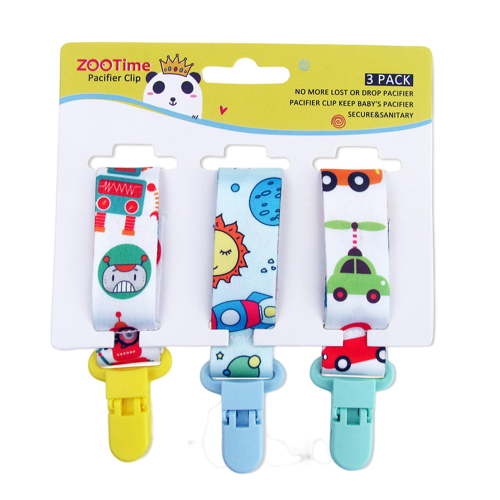 ZENMELE Baby Pacifier Clips 3Pcs Set Universal Holder Leash For Boys And Girls Teething Toys Teethers Cute Cartoon Dummy Baby