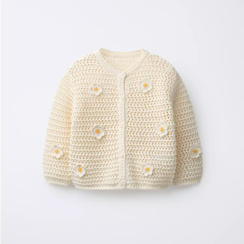 CROCHET DAISY CARDIGAN - Ecru | ZARA United States