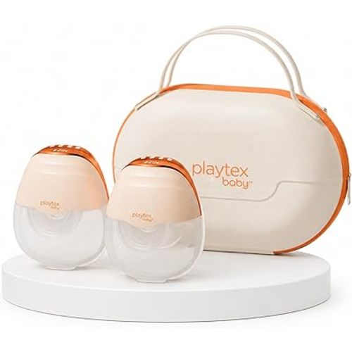 Playtex Baby Electric Breast Pump (H15 Wearable Model), Hands-Free in-Bra Pump with Portable Travel Case, Quiet Wearable Design, 3 Modes, 12 Levels, 180ml Capacity