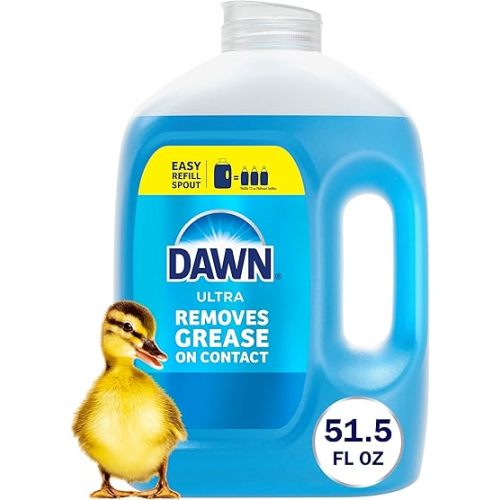 Dawn Ultra Original Dish Soap Refill Jug, Large Size Original Blue Liquid Dishwashing Detergent, Powerful Dawn Dish Soap for Grease, 51.5 oz