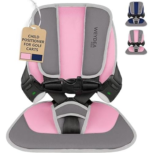 Kids Golf Cart 5-Point - Foldable High-Back Child Positioner Fits 2-6 Passenger Carts