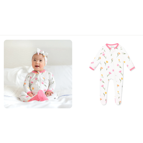 Kyte Baby - Zippered Footie in Tulip Newborn Size