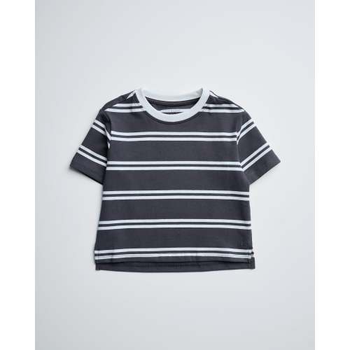 Boxy Tee - Iron Stripe