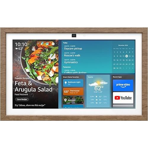 Echo Show 15 Bundle: Includes All-New Echo Show 15 & Made for Amazon Frame | Light Brown