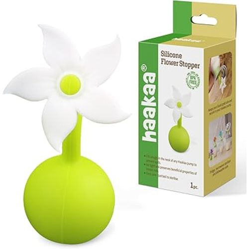 haakaa Flower Stopper Breastpump Stopper Manual Breast Pump Silicone Flower Stopper 100% Food Grade Silicone BPA PVC and Phthalate Free 1 pc, White