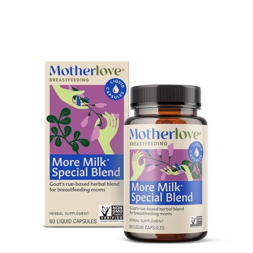Motherlove More Milk Special Blend (60 Liquid caps) Herbal Lactation Supplement w/Goat’s Rue to Build Breast Tissue & Support Breast Milk Supply—Non-GMO, Organic Herbs, Vegan, Kosher, Soy-Free