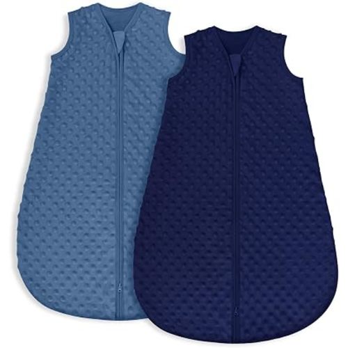 Yoofoss Baby Sleep Sack 0-6 Months TOG 1.5 Fleece with Plush Dots 2 Pack
