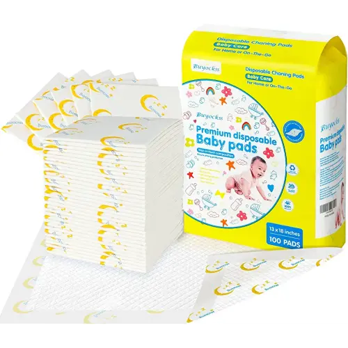 Baby Disposable Changing Pads 100 Count Incontinence Underpad Diaper Changing Liners Quick Absorb Soft Breathable Waterproof Leak Proof 13x18in