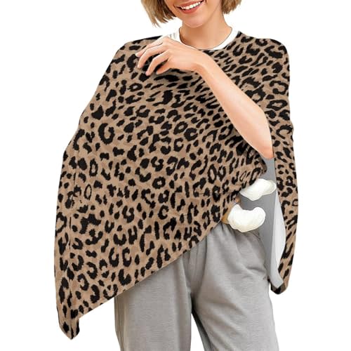 Leopard Print Nursing Cover for Breastfeeding Soft Stretchy Breathable Car Seat Covers for Mom Mother Stroller High Chair Shopping Cart