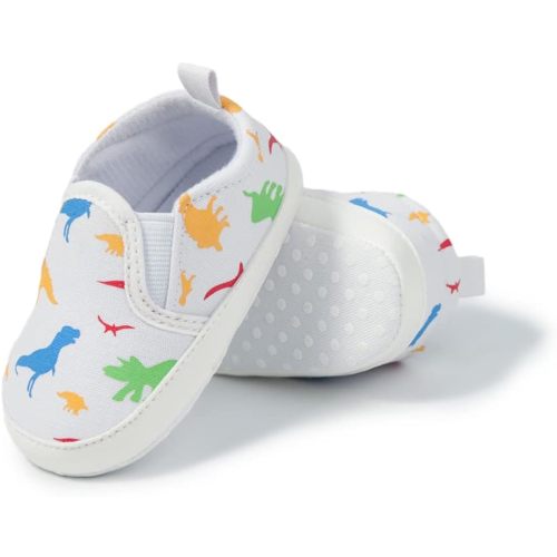 Meckior Infant Baby Girls Boys Canvas Shoes Soft Sole Toddler Slip On Newborn Crib Moccasins Casual Sneaker Austin Boy's Flat Lazy Loafers First Walkers Skate Shoe