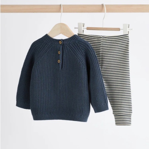 Buy Blue Baby Knitted Jumper and Leggings Set (0mths-2yrs) from Next USA