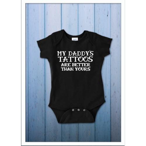 Daddy's Tattoos Baby Romper: Funny Tattoo Bodysuit