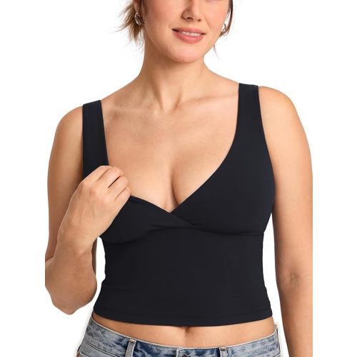 MOMANDA Crossover Nursing Bras for Breastfeeding Summer Sleeveless Cropped Nursing Tank Tops Cute