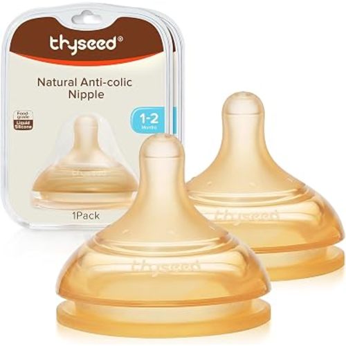Thyseed Anti-Colic Series Nipple, Medium Flow,2+ Months, 2-Pack
