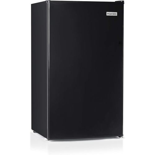 Igloo 3.2 Cu.Ft. Single Door Compact Refrigerator with Freezer - Slide Out Glass Shelf, Perfect for Homes, Offices, Dorms - Black