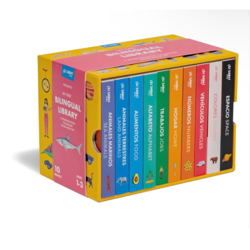 My First Bilingual Library: A Spanish-English Vocabulary Board Book Set of Colors, Numbers, Animals, ABCs, and More (Si Sabo Bilingual Books for Kids)