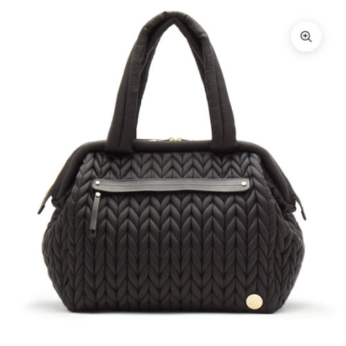 HAPP Paige Carryall Diaper Bag - Black Herringbone