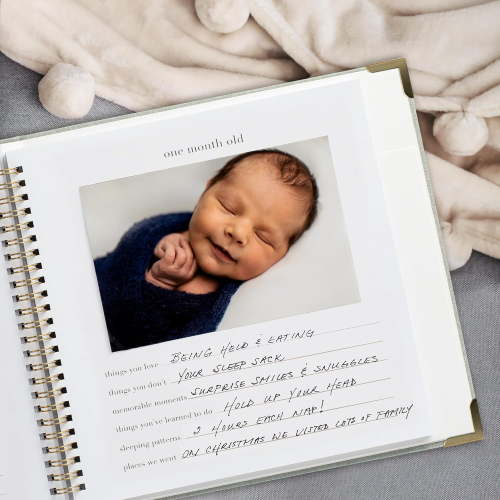 Keepsake Baby Memory Book for Boys and Girls – Timeless First 5 Year Baby Book – Neutral Journal Scrapbook or Photo Album - Record a Milestone for Every Event from Birth to Age 5