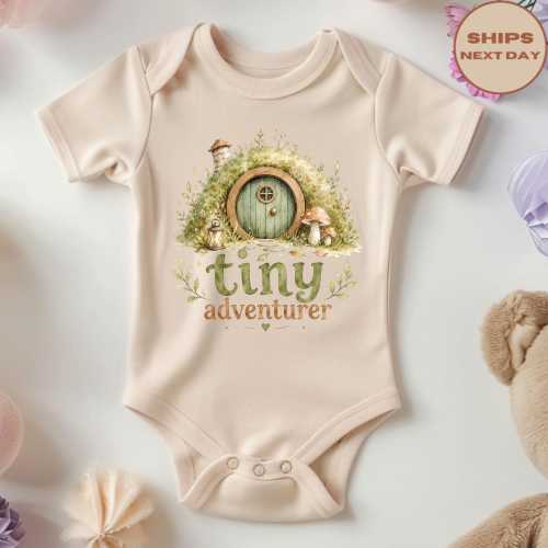 Tiny Adventurer Baby Onesie®, Hobbit Hole Bodysuit, Newborn Bodysuit, Baby Shower Gift